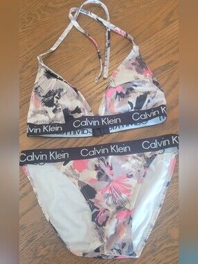 Calvin Klein 2-Piece Bikini Swimsuit | Floral Print | Women's Large